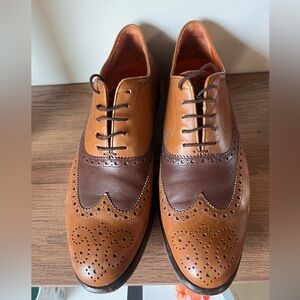 Tailor Cooperative custom men's two-tone leather full brogue oxford shoes 10.5